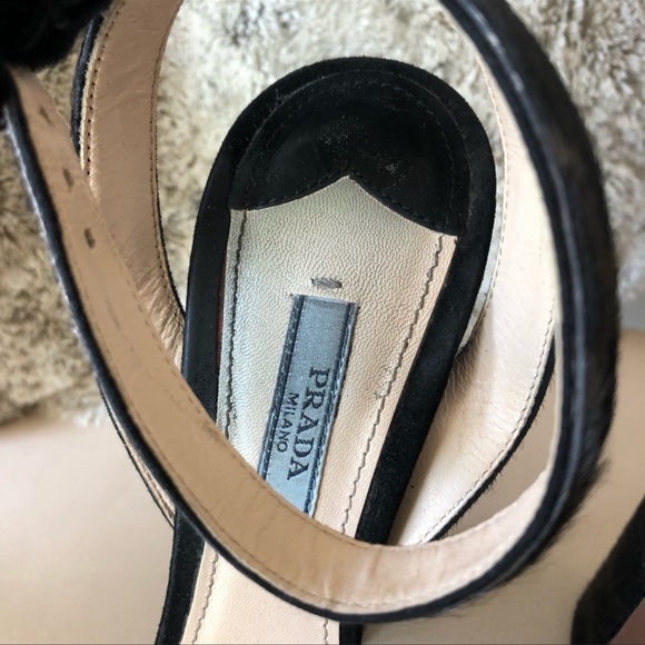 Prada Black Velvet High Heel Sandals - Picture 2 of 8